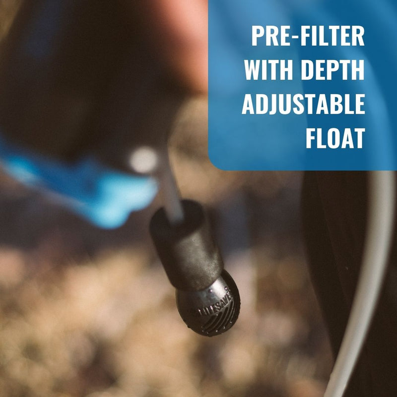 Load image into Gallery viewer, Photo of the prefilter on the end of a scavenger hose