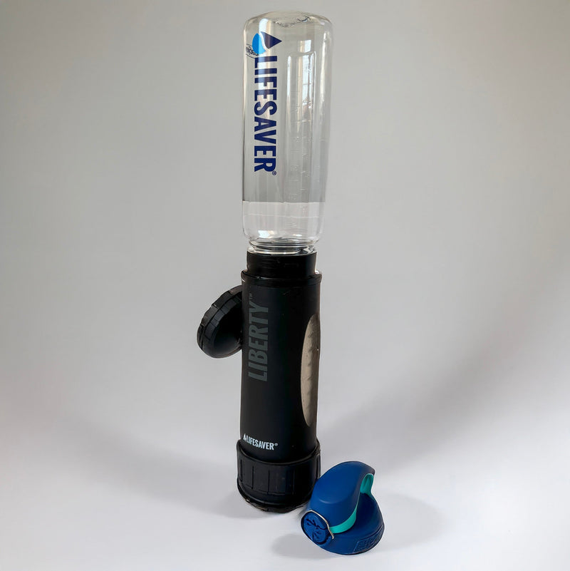 Load image into Gallery viewer, A LifeSaver Nalgene bottle shown with a LifeSaver Liberty