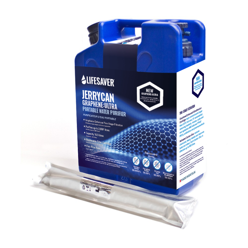 Load image into Gallery viewer, Lifesaver JerryCan Graphene Ultra portable water purifier packaging on a white background