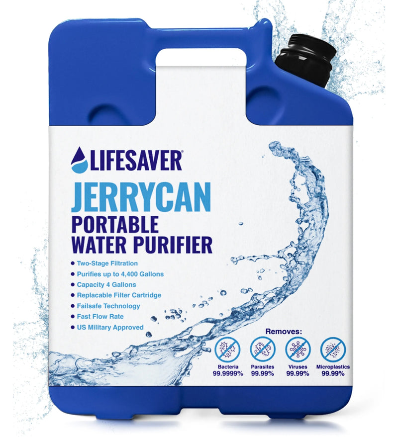 Load image into Gallery viewer, Lifesaver JerryCan Portable Water Purifier with blue and white design
