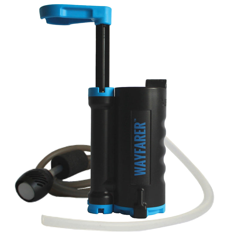 Load image into Gallery viewer, LifeSaver Wayfarer with the pump handle open and the two hoses behind
